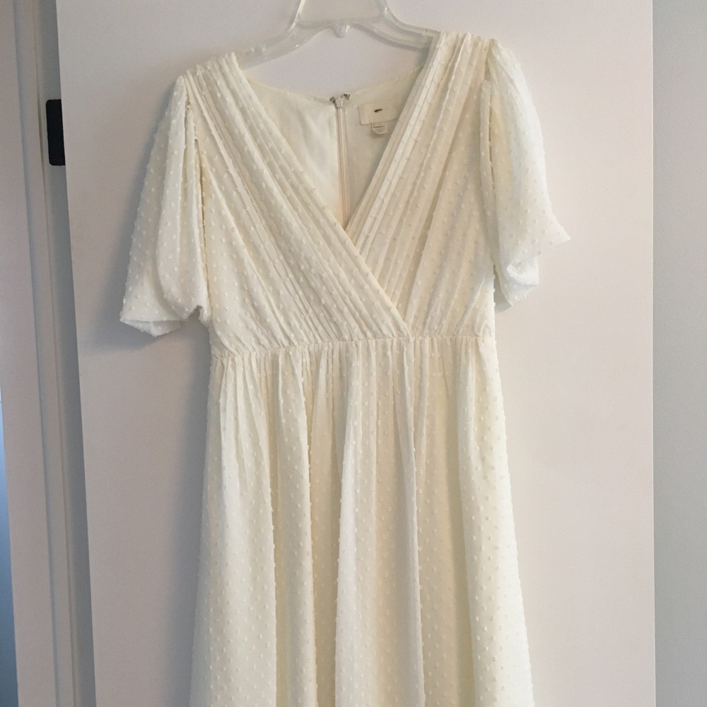 JCrew Cream Swiss Dot Hawkins Dress